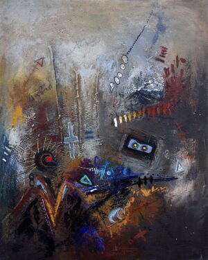 Histoires (Houetanu n4)_100x 80 cm_Peinture (mixte sur toile)