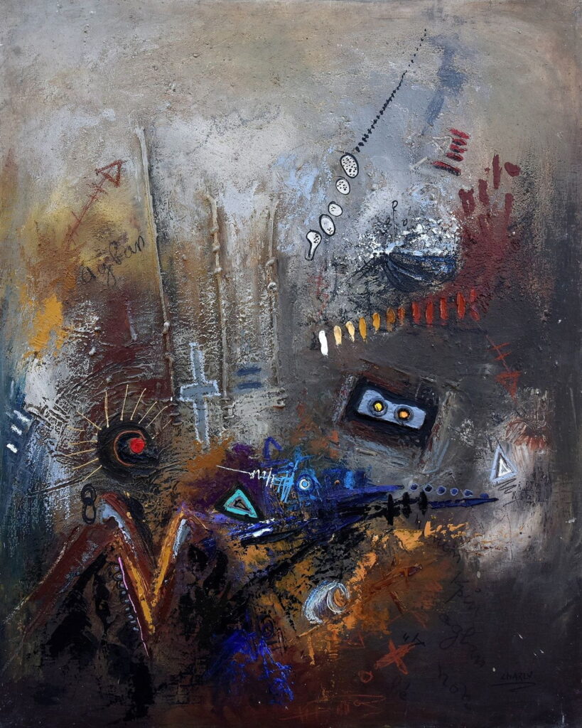 Histoires (Houetanu n4)_100x 80 cm_Peinture (mixte sur toile)