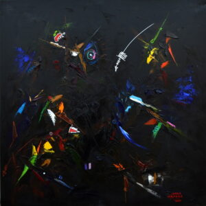 Les Liens_130x 130 cm_Peinture (huile sur toile)